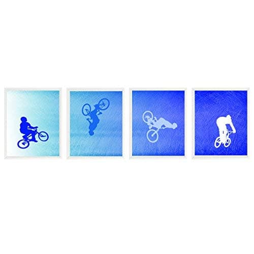 BMX Bike Art, Boy Bedroom Art, Teenage Boy, Boy Room Decor, Trick Bike, BMX Decor, Boy Room Art, Blue, Boy Birthday Gift, Teen Boy Bedroom