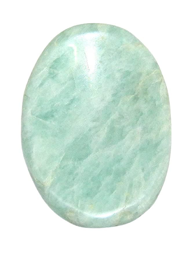 Beautiful Amazonite Gemstone Worry Stone Positive Energy Crystal Healing Thumb Stone for Reiki Meditation Feng Shui Gifts for Men Women