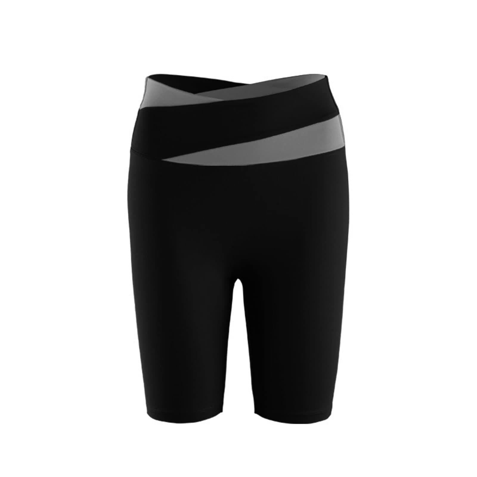 WODOW Clothes for Women Matching Yoga Five-point Pants Gym Exercise Breathable High Waist Leggings Outdoor Sports Fitness Shorts Women (Color : Hortel�, Size : L)