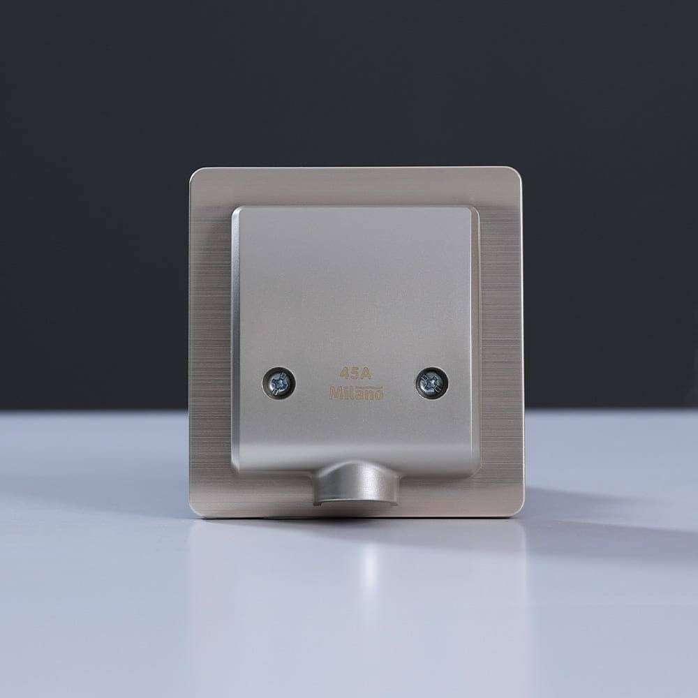 Danube Home Milano 45A Flex Outlet | Metal Plate Brushed In Gold - Electrical Switches, Sockets, Outlets For Home Appliances - L 3 X W 3" - Gold