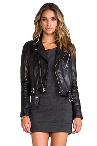 KBN Leather Women's Genuine Lambskin biker Bomber Jacket XX-Large Black
