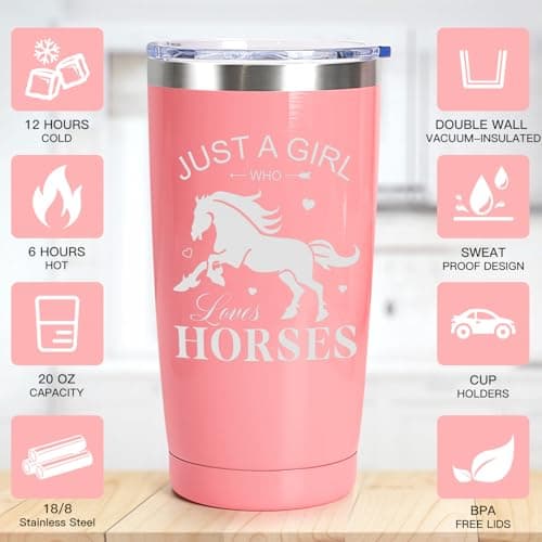 Horse Gifts for Girls 6-12 10-12, Horse Stuff Accessories Gift for Horses Lovers Women Girl, Just a Girl Who Loves Horses, Equestrian Gift