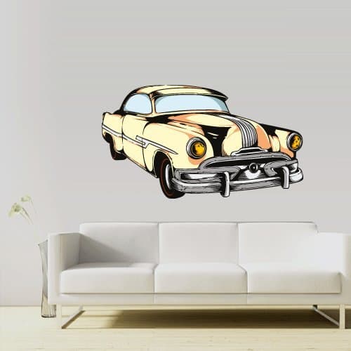Full Color Wall Vinyl Sticker Decals Decor Art Bedroom Design Mural American Retro Old Car Hot Rod Garage Paintings (Col685)