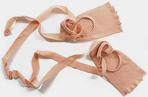 Toeless Yoga Pilates Grip Socks Non Slip Skid For Barre/Yoga/Ballet/Pilates/Studio Lace-Up Anti-slip Socks Women Shoe Size UK 2.5-6.5 / EU Size 35-39