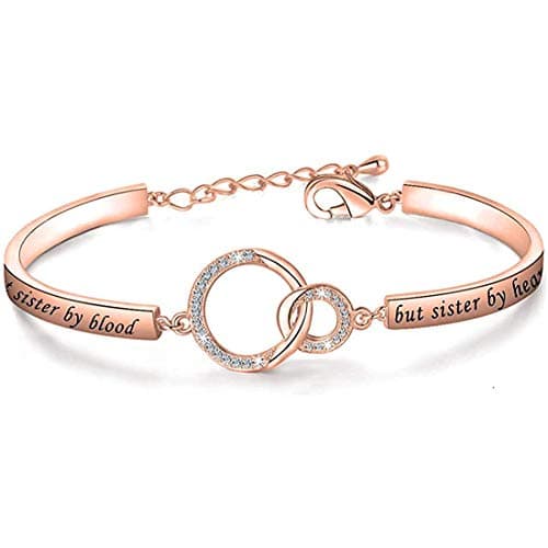 HOLLPGift for Best Friend Friendship Bracelet Not Sister by Blood But Sister by Heart Jewelry Friend Sister Bangle