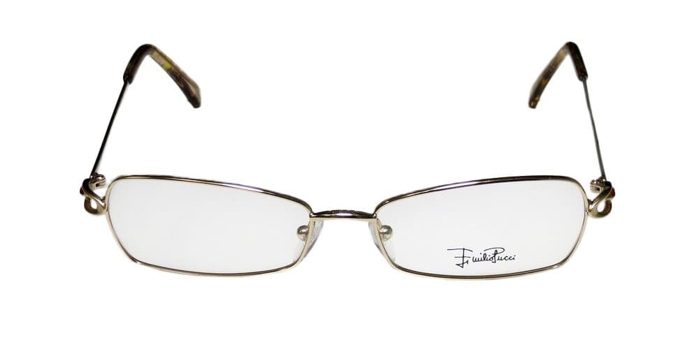 Emilio Pucci 2113r Womens/Ladies Designer Full-rim Eyeglasses/Eye Glasses (52-16-130, Shiny Gold)