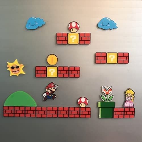 LUYAOFridge Magnet, 30Pcs Super Mario Fridge Magnets, Refrigerator Cartoon Gaming Cartoon Sticker Home Decoration