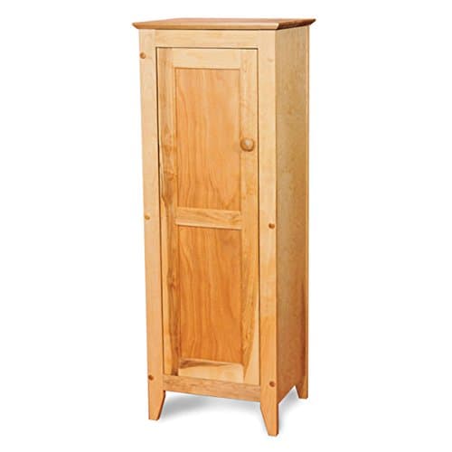 Single Door Cabinet with Flat Panel Wooden Doors