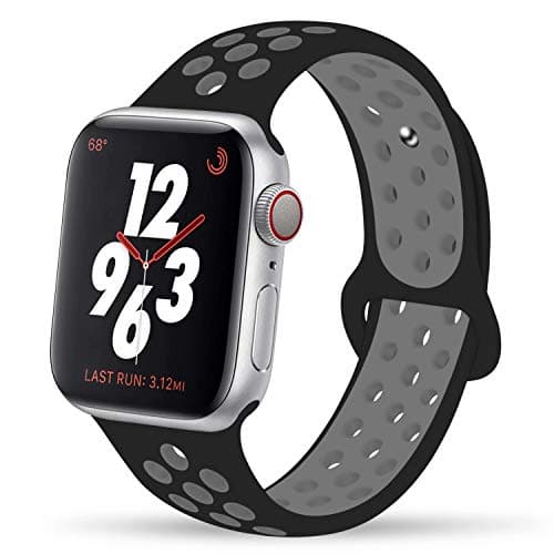 YC YANCH Compatible for Apple Watch Band 38mm 40mm 42mm 44mm, Soft Silicone Sport Band Replacement Wrist Strap Compatible for iWatch Apple Watch Series 5/4/3/2/1,Nike+,Sport,Edition, S/M M/L Size