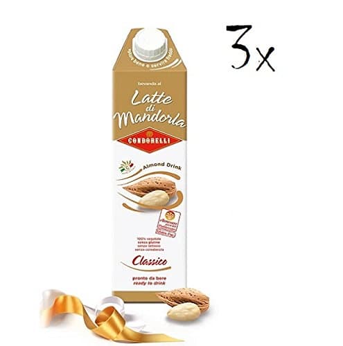 3x Condorelli Latte di Mandorla Almond Milk Drink Beverage 1l Unsweetened!