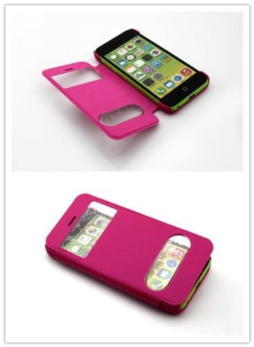 Nine States Durable Personalized PU Leather Flip/Folio Wallet Cover Business Style Case for Apple Iphone 5C with Time Cutout,Plum