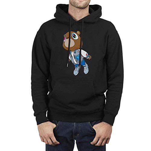Men's Fashion Long Sleeve Hooded Black Sweatshirt