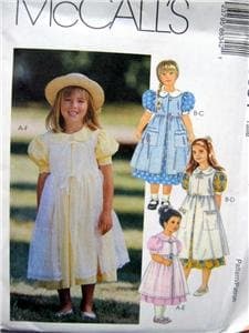 McCall's Sewing Pattern 8634 Girls' Dress & Pinafore, Size CF (4 5 6)
