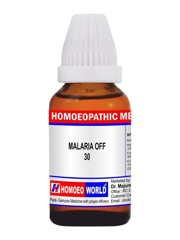 MALARIA OFF 30 CH | Liver wellness | Nerve comfort | Joint wellness | Visual clarity and eye ease | Body comfort during seasonal changes | 30 ML