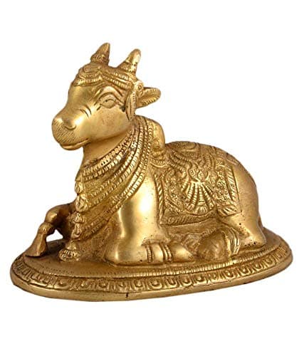 Vrindavan shopi Astadhatu Made Nandi/Maha Shiv Nandi Brass Idol for Home Temple Pooja 300gms