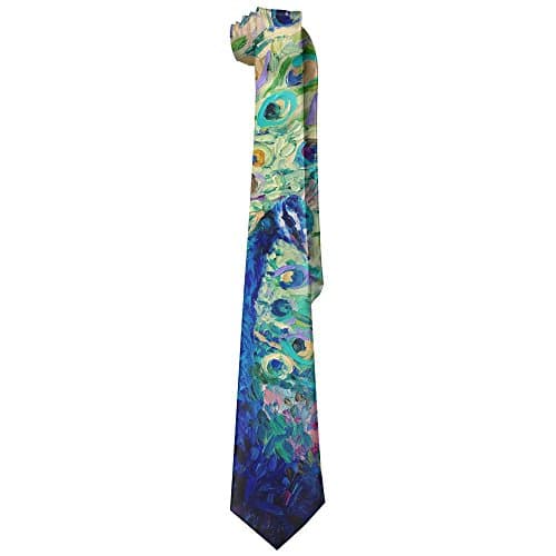 Oil Painting Peacock Necktie Solid Ties Silk Tie Formal Party Suit Necktie Elegant Neck Ties Perfect Gifts For Men