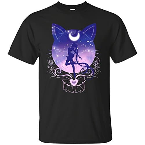 Cute Moon, Cat and Sailor Anime T-Shirt
