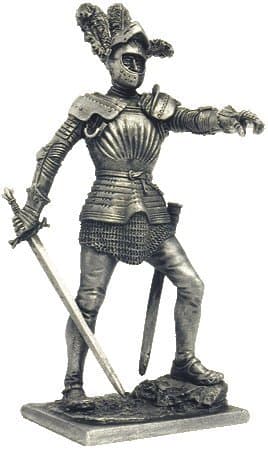 German Knight Tin Soldiers Metal Sculpture Miniature Figure Collection 54mm (Scale 1/32) (M164)