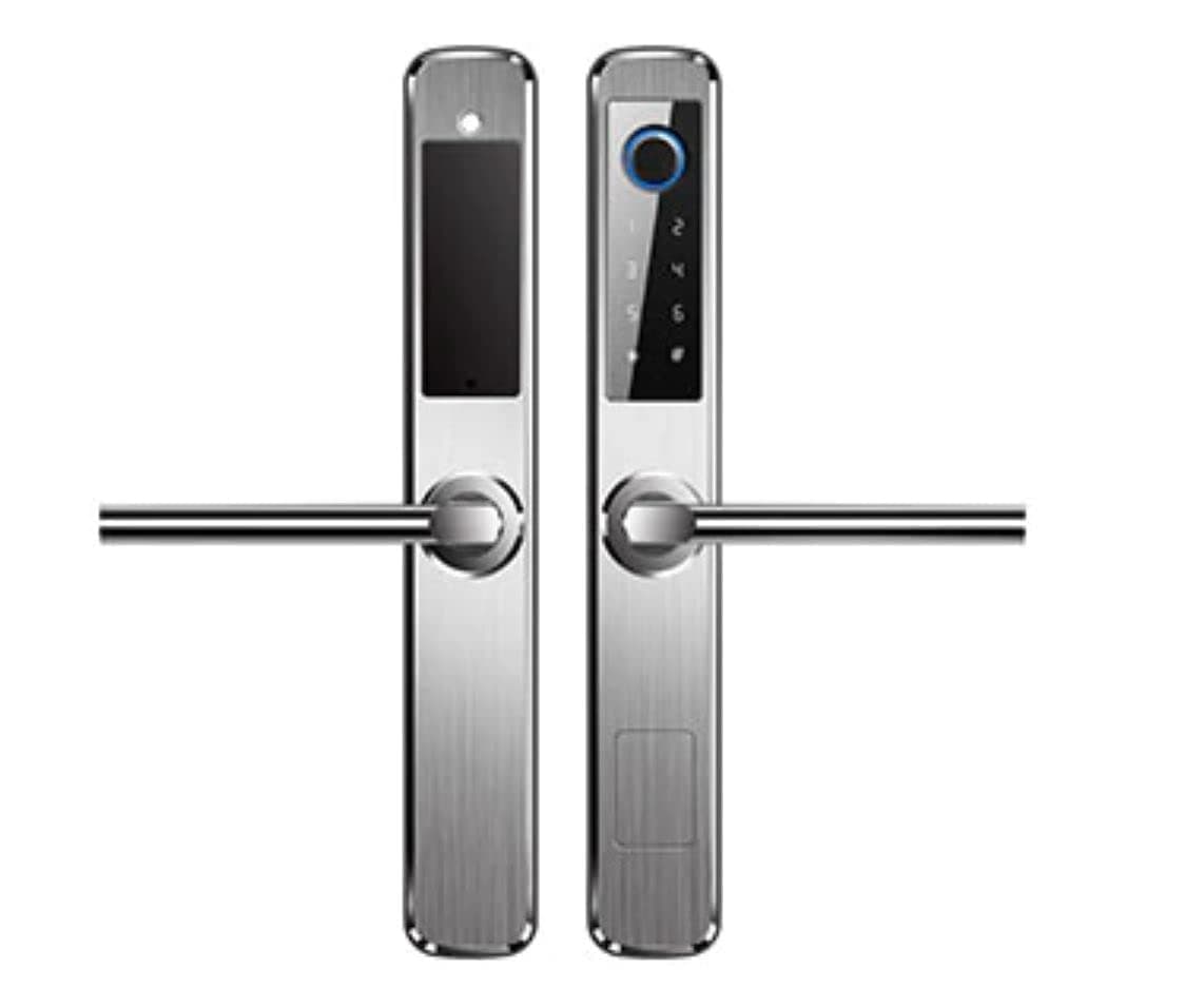 Eazyliv Smart Solutions Tuya life WiFi Aluminum Door Lock Wooden Door Lock Fingerprint,Password Home Door Lock (Silver)