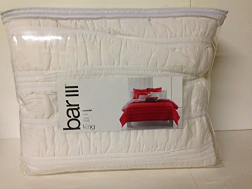 bar III Solid Ruffle King Coverlet White