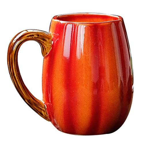 yinyuedao Household Ceramic Mug, Tea Cup, Coffee Mugs for Milk, Hot Cocoa, Cartoon Theme, Craft Furnishings, Gifts Box Packing (Pumpkin)