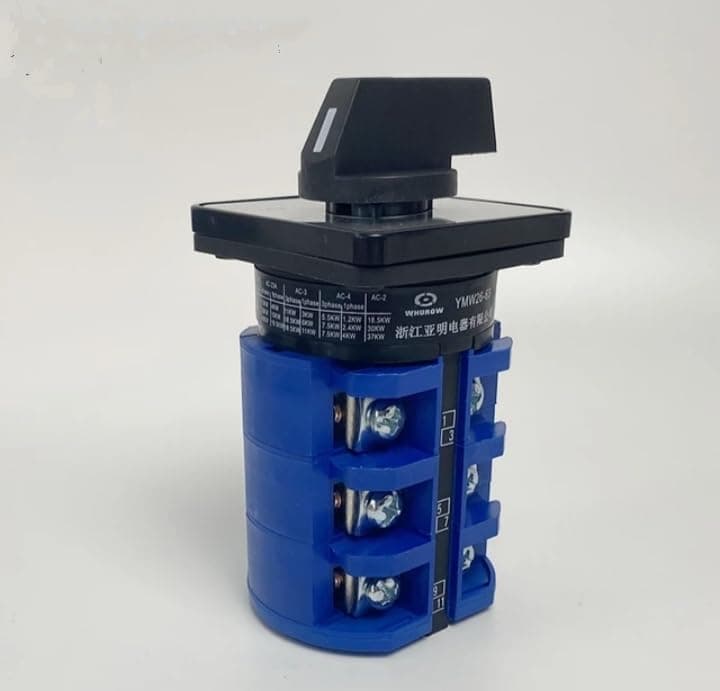 SASARTECH Universal Rotary Changeover Cam Selector Switch LW26-63 660V 63A ON-OFF-ON 3 Position 3 Phase 12 Terminals CE 3 Poles Universal Rotary Cam Selector Switch