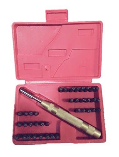 Inton 39pc Steel Metal Hand Letter & Number Steel Stamp Die Punch Set for Metal Leather in Case