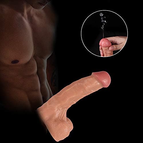 Siminey Lifelike Flesh Color Squirting Ðịdlǒ for Womẹn 7 Ịnch High-Grade Silicone Soft Liquid Squirt Dicks,Adullt Handfree Six Massage Toy
