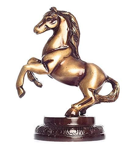 ARTVARKO Antique Brass Horse with Uplifted Legs Standing Horse Tableware Showpiece Home Decor