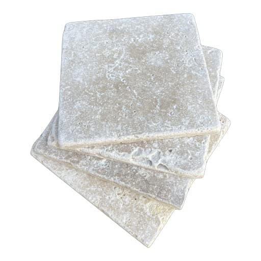 6x6 Walnut Travertine Tumbled Antique Wall Floor Tile Interior Exterior (4 pcs (1 sf Coverage))