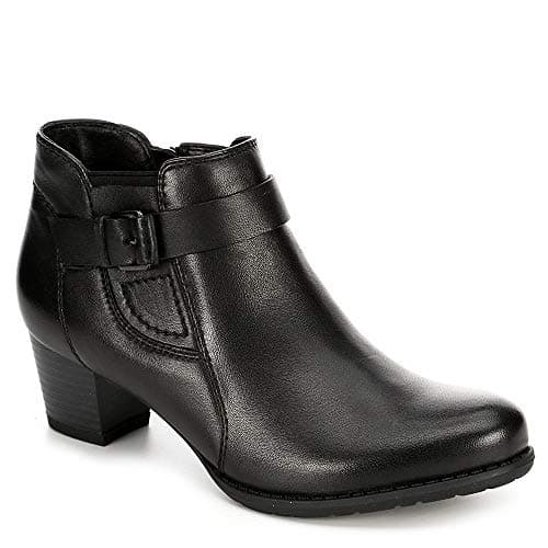 MedicusWomens Maxi Leather Heeled Ankle Boot Shoes, Black, US 6.5