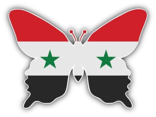 Syria Flag Butterfly Car Bumper Sticker Decal