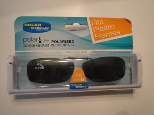 Solar Shield size 49 Rec B fits plastic frames Gray Lens Polarized Clip on Sunglasses by Dioptics Inc