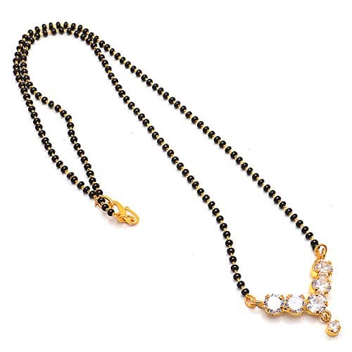 JewarHaat Indian Gold Plated Mangalsutra Ad Cz Stones Chain Pendant Fashion Jewelry for Women