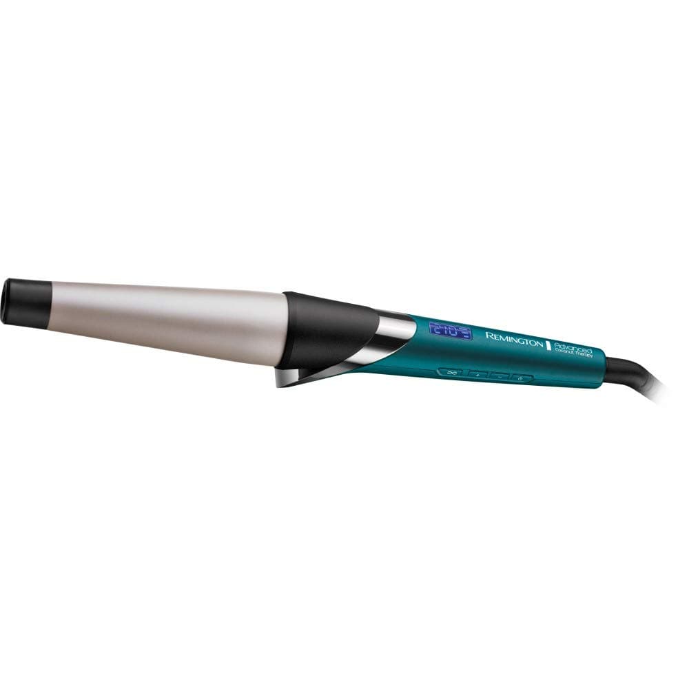 Remington Advanced Coconut Therapy Hair Curling Wand - 25-38 mm Barrel with Anti-Slip Coating, includes Heat Protection Glove - CI86X8, Jade