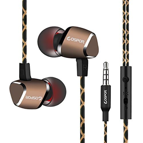 Wired Earbuds,COSPOR Magnetic in-Ear Stereo Earphones,3.5mm handsfree Sports Headphones with mic for Android/iOS (Gold)