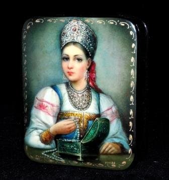 Fedoskino Russian Lacquer Box"Russian Beauty"