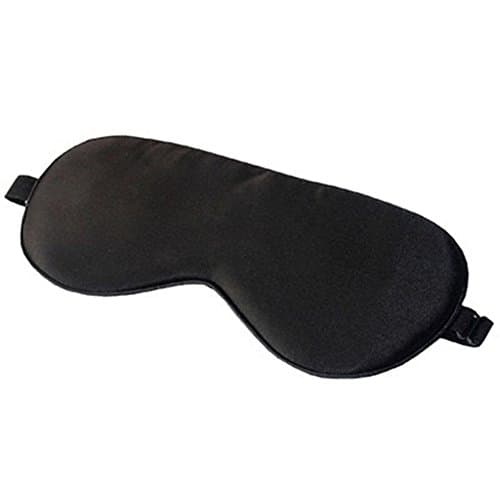 Natural Pure Silk Sleep Eye Mask Skin-Friendly UV-Proof Eye Cover (Black)
