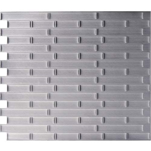 WALL DIMENSION Easy Peel & Stick 3D Vinyl Mosaic Stainless Steel Tile for Kitchen and Bathroom Back Splash Border. Set of 4 Tile Sheets. 2.83 sf. WM-131C