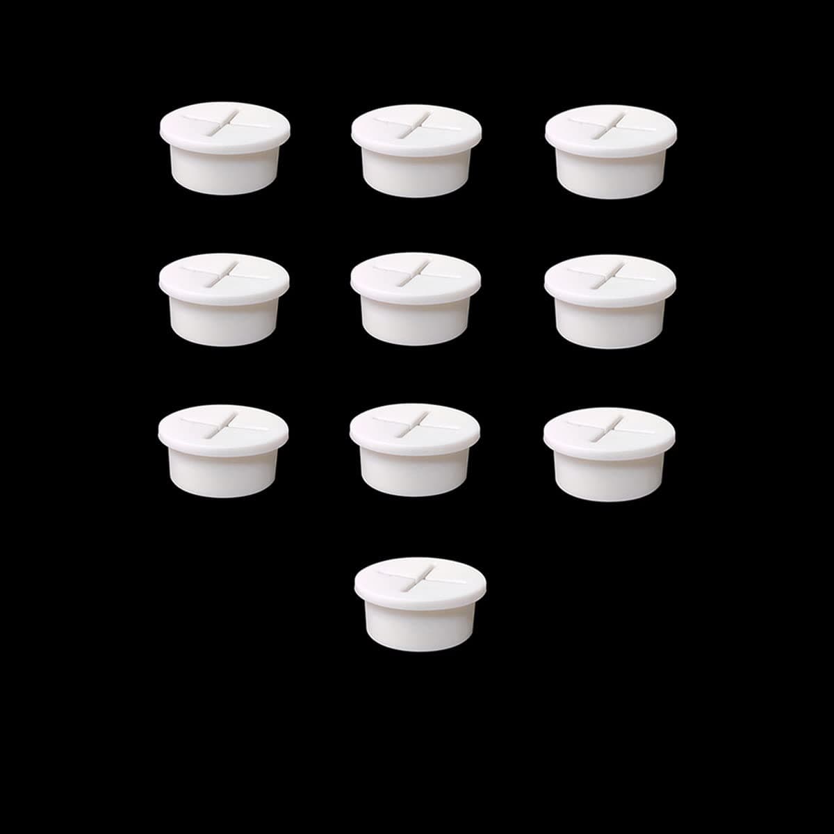 10 Pcs Cable Cord Grommet 3/4 Inch Flexible Wire Rubber Grommets Flexible Silicone Cable Cord Grommet Desk Grommet for TV Console and Other Furnitures Cover Cable Pass Through Management (White)