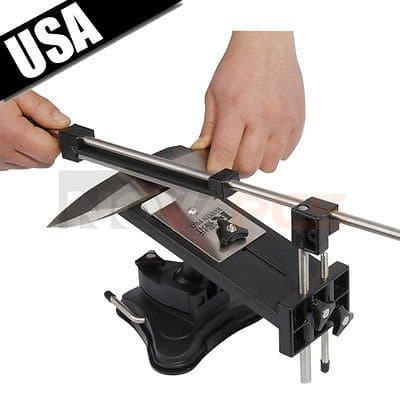 Priority Chef Knife Sharpener, Professional Kitchen Sharpening Knife Sharpener System Fix-angle With 4 Stones