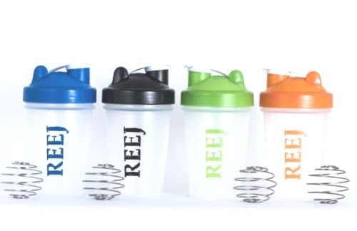 Reej Protein Shaker with Wire Mixer Ball 14 Oz / 400 ML 2 Pack, 3 Pack, 4 Pack (Colors May Vary)