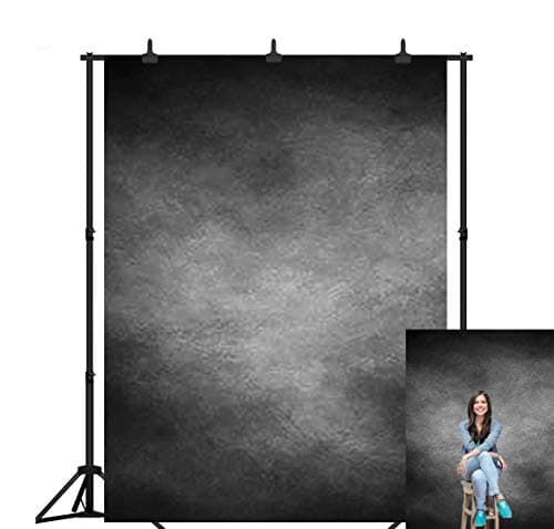 DePhoto Retro Black Grey Portrait Vinyl Photography Backdrop Photo Background