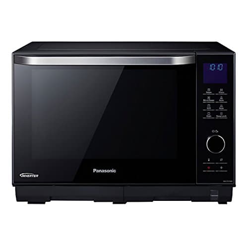 Panasonic NN-DS596BBPQ 4-in-1 Steam combination Flatbed Microwave Oven with Grill, 1000 W, 27 Litre, Auto Cooking, Inverter Technology, Turbo Charged De Frosting, Pana Crunch Feature, Black
