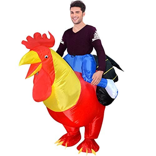 MH ZONE Inflatable Cock Rooster Costumes for Adult Funny Halloween Costumes Inflatable Rooster Suit Cosplay Funny Dress (Adult Rooster)