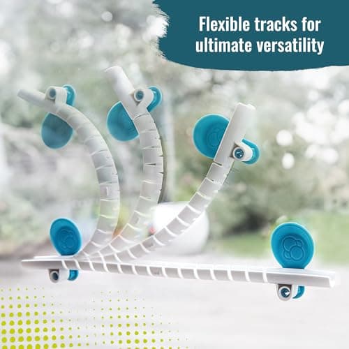 Thames & Kosmos Gecko Run Marble Run Starter Set - 63-Piece Vertical Marble Track Toy with Flexible Rails | Quick, Clean Setup with Residue-Free Nano Adhesive Pads for