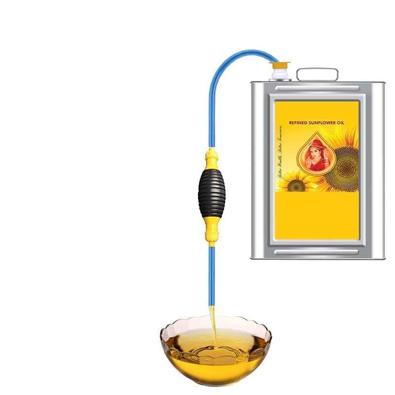 UniKart Heavy Quality Nitrile Rubber Manual Hand Oil Pump for Kitchen Tin Cans Pumping Machine Automatic Bottle Fuel Transfer Siphon Hose with 2 Mtr Durable PVC Pipe