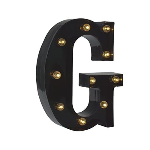Light up Letters LED Letter Black Alphabet Letter Night Lights for Home Bar Festival Birthday Party Wedding Decorative (Black Letter G)