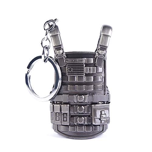 IMIKE PUBG Metal Keychains 98K Helmet Backpack Frying Pan Keyrings Charm Souvenir Pendant Ornaments Accessories Gifts (Armor)