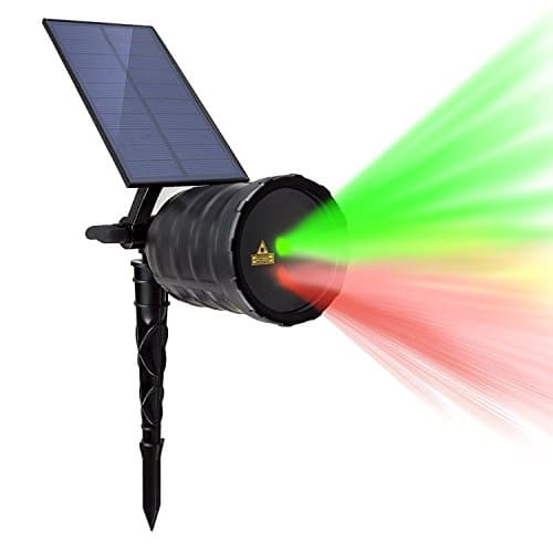 IMAXPLUS Waterproof Outdoor Cordless Star Laser Lights Solar Christmas Lights Red/Green Light Show with Build-in Battery Easy Operation for Christmas,Holiday,Party and Garden Decoration